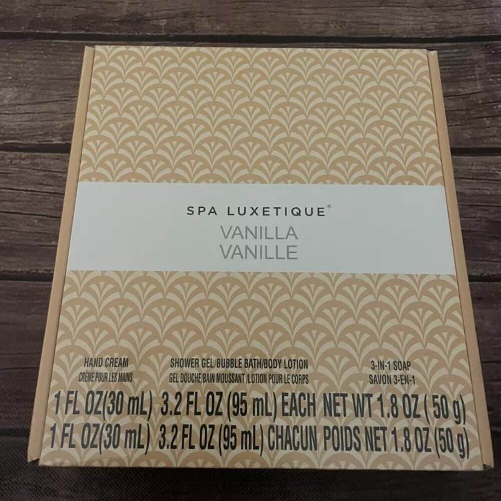 Spa Luxetique Vanilla Gift Set Body Lotion, Shower Gel, Bubble Bath EXP 11/26